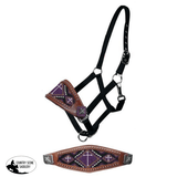 New! Showman ® Beaded Bronc Nose Halter. Full /one Size / Purple