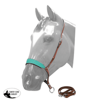 Showman ® Glitter Overlay Leather Tie Down. Full/cob / Teal