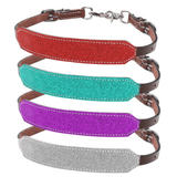 Showman ® Glitter Overlay Leather Wither Strap Filigree / Painted Print Spur Straps