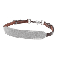 Showman ® Glitter Overlay Leather Wither Strap Silver Filigree / Painted Print Spur Straps