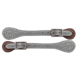 New! Showman ® Ladies Glitter Leather Spur Straps. Filigree / Painted Print Spur Straps