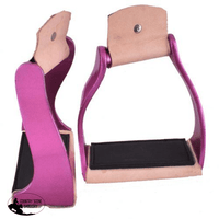 New! Showman ® Lightweight Color Coated Twisted Angled Aluminum Stirrups. Pink