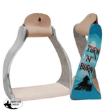 New! Showman ® Lightweight Twisted Angled Aluminum Stirrups With Painted Turn N Burn Design.