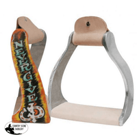 New! Showman ® Lightweight Twisted Angled Aluminum Stirrups With Shimmering Never Give Up Painted