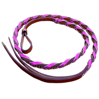 Showman ® Medium Leather Over & Under Pink Whips