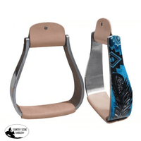 New! Showman ® Shimmering Feather Print Stirrup.