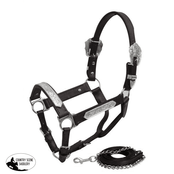 New! Showman ® Yearling Size Double Stitched Leather Show Halter.