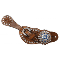 New! Showman ® Youth Crystal Rhinestone Spur Straps. Spur Straps