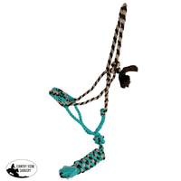 Showman® Braided Mule Tape Halter Brown And Teal Halters