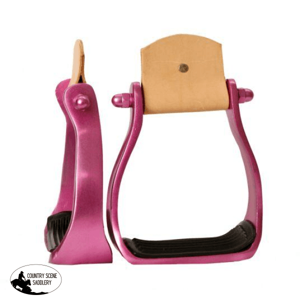 New! Showman® Color Coated Light Weight Aluminum Stirrups. Pink