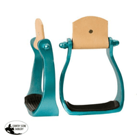 New! Showman® Color Coated Light Weight Aluminum Stirrups. Teal