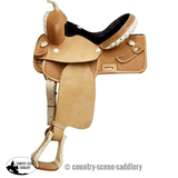 New! Square Skirted Barrel Style Saddle Semi Qh. 10 Through To 16 Inch Posted*