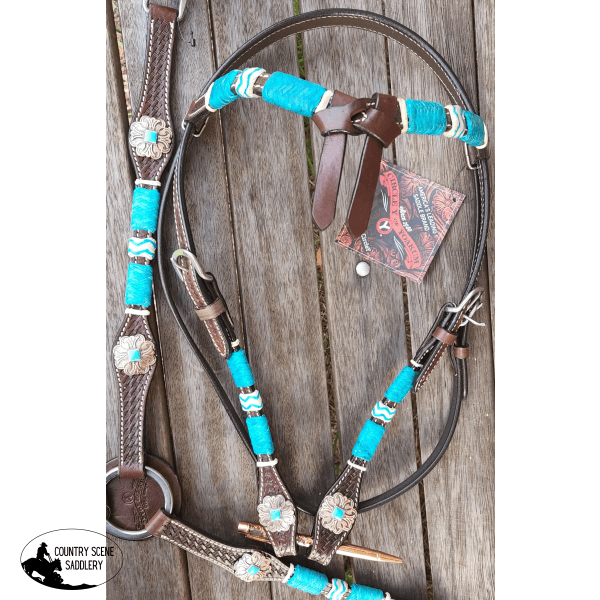 Turquoise Roundup Futurity Browband And Breastcollar Set